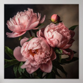 Pink Peongs Blume Art Print Poster (Vorne)