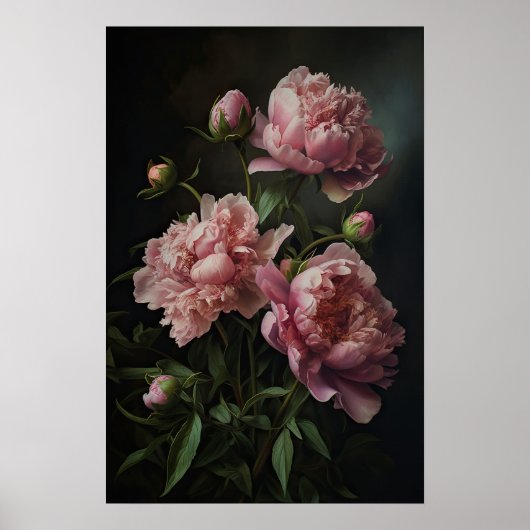 Pink Peongs Blume Art Print Poster (Vorne)