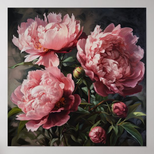 Pink Peongs Blume Art Print Poster (Vorne)