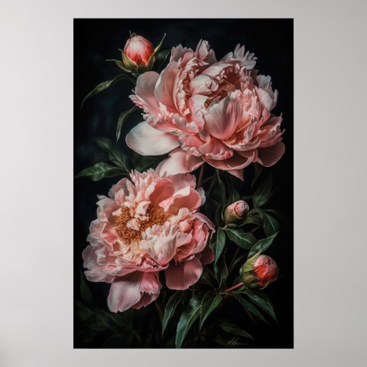 Pink Peongs Blume Art Print Poster (Vorne)