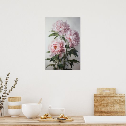 Pink Peongs Blume Art Print Poster (Küche)