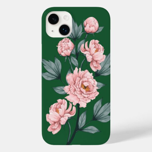 Pink Peongs Blume Floral Wasserfarbe Case-Mate iPhone Hülle (Rückseite)
