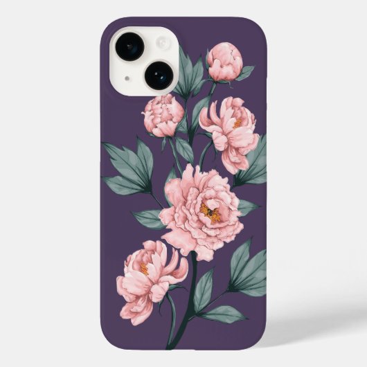 Pink Peongs Blume Floral Wasserfarbe Case-Mate iPhone Hülle (Rückseite)