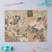 Pink Peongs und Rose Antike Kunst Seidenpapier (Basteln)