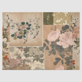 Pink Peongs und Rose Antike Kunst Seidenpapier