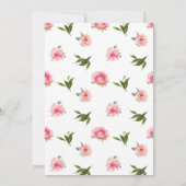 Pink Peonies 40. Geburtstag Einladung (Rückseite)