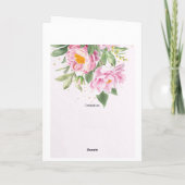Pink Peonies Abschluss Card Karte (Rückseite)