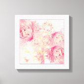 Pink Peonies Abstrakt Art Gestrickte Leinwand (Vorderseite)