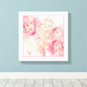 Pink Peonies Abstrakt Art Gestrickte Leinwand (Insitu (Holzboden))