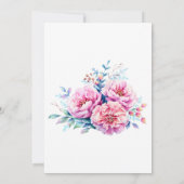 Pink Peonies Airy Floral Brautparty Einladung (Rückseite)