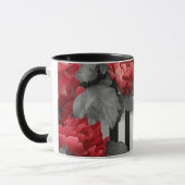 pink peonies and black and white stripes tasse (Links)