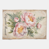 Pink Peonies and Lace Geschirrtuch (Horizontal)