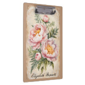 Pink Peonies and Lace Klemmbrett (Rechts)