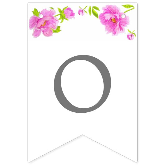 Pink Peonies Anpassbare Jeden Anlaß-Banner Wimpelkette (Zweite Fahne)