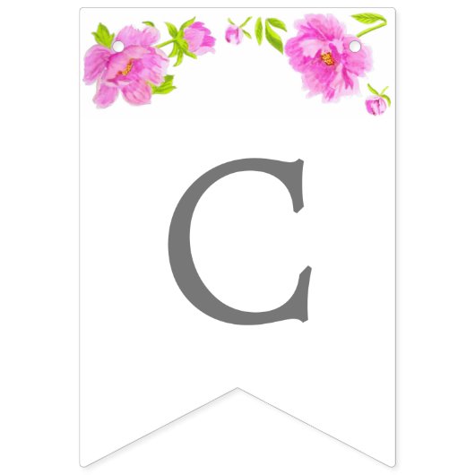 Pink Peonies Anpassbare Jeden Anlaß-Banner Wimpelkette (Erste Fahne)