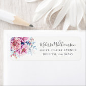 Pink Peonies Aquarell Rücksendeadresse (Insitu)