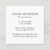 Pink Peonies Aquarellblume Quadratische Visitenkarte (Rückseite)