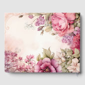 Pink Peonies Asters Floral Wedding Gästebuch (Rückseite)