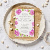 Pink Peonies Bat Mitzvah Einladung