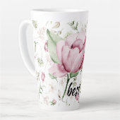 Pink Peonies Beste Mama Latte Tasse (Linke Ecke)