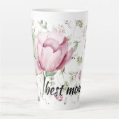 Pink Peonies Beste Mama Latte Tasse (Vorderseite)