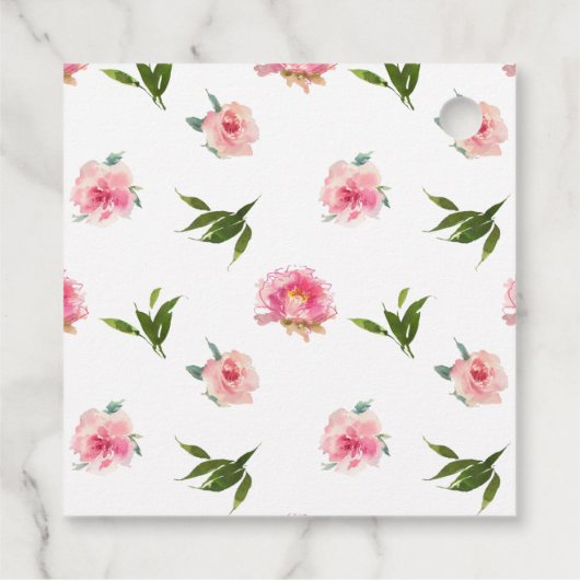 Pink Peonies Birthday Geschenkanhänger (Rückseite)