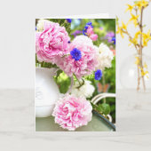 Pink Peonies Blank Grußkarte Karte (Gelbe Blume)