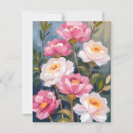 Pink Peonies Blume Bouquet Card (Vorderseite)