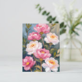 Pink Peonies Blume Bouquet Card (Stehend Vorderseite)
