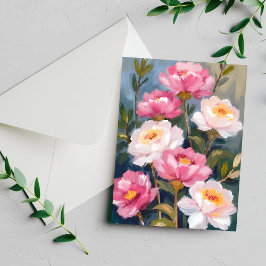 Pink Peonies Blume Bouquet Card