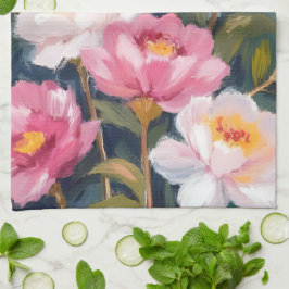 Pink Peonies Blume Bouquet Geschirrtuch