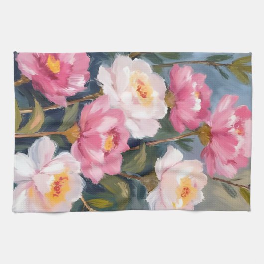 Pink Peonies Blume Bouquet Geschirrtuch (Horizontal)