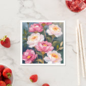 Pink Peonies Blume Bouquet Serviette (Beispiel)