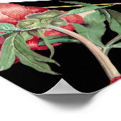 Pink Peonies Blume Hochzeitskizze Poster (Ecke)