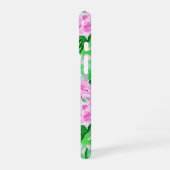 Pink Peonies Blume Muster Monogram iPhone 16 Hülle (Linke Seite)