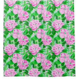 Pink Peonies Blume Pattern Duschvorhang