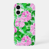Pink Peonies Blume Pattern iPhone 16 Hülle (Rückseite)