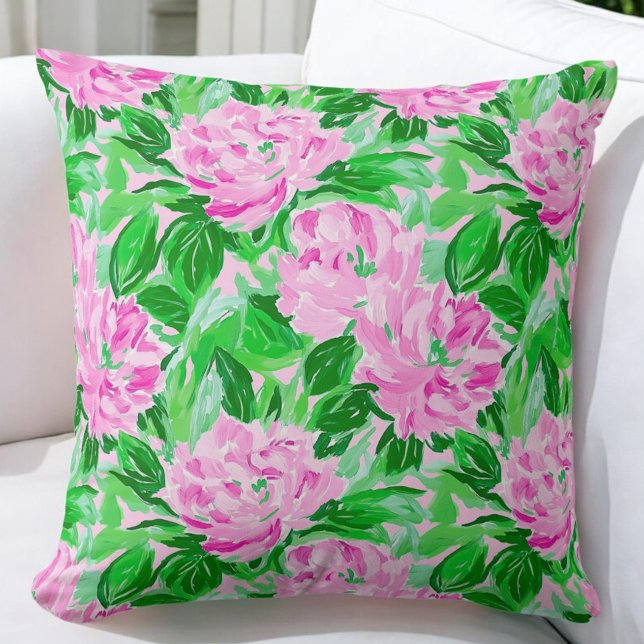 Pink Peonies Blume Pattern Kissen (Von Creator hochgeladen)
