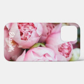 Pink Peonies Blume Personalisiert Case-Mate iPhone Hülle (Rückseite (Horizontal))