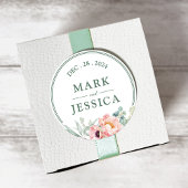 Pink Peonies Blume Wedding Classic Round Sticker