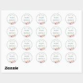 Pink Peonies Blume Wedding Classic Round Sticker (Blatt)
