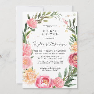 Pink Peonies Blumendusche Einladung