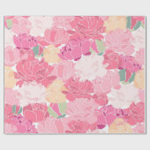 Pink Peonies Blumengarten Weibliche Blume Geschenkpapier (Flach)