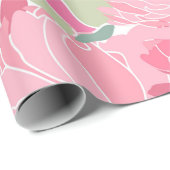Pink Peonies Blumengarten Weibliche Blume Geschenkpapier (Rolleneckpunkt)