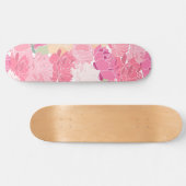 Pink Peonies Blumengarten Weibliche Blume Skateboard (Horizontal)
