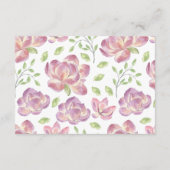 Pink Peonies Blumenladen Empfang Unterkunft Karte (Rückseite)