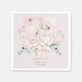 Pink Peonies Bow Wildblume Garden Brautparty Serviette (Vorderseite)