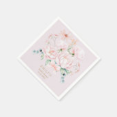 Pink Peonies Bow Wildblume Garden Brautparty Serviette (Ecke)