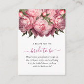 Pink Peonies Brautparty Begleitkarte (Vorderseite)