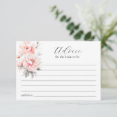 Pink Peonies Brautparty Beratung Hinweiskarte (Stehend Vorderseite)